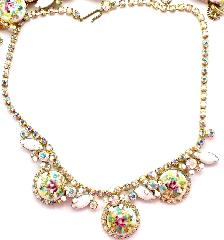 White (chalk Or Milk) Cabochons Painted (hand/Transfer) Necklace
