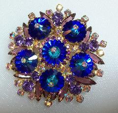 Purple (cardinal) Navettes Rivoli/Margarita Brooch
