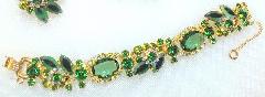 Green Oval Multi-Color/Shaded Bracelet 5 Link