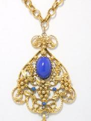 Blue Cabochons Plastic Pendant