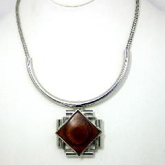 Square Wood Necklace
