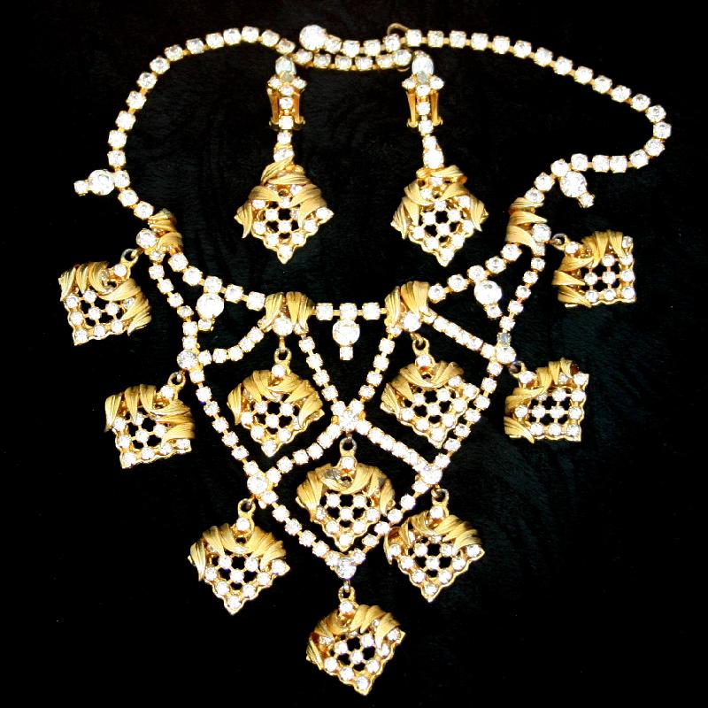 Front view of Clear Chatons Only Necklace