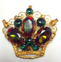 Fall Oval Multi-Color/Shaded Brooch