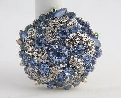 Blue Navettes Frosted Brooch