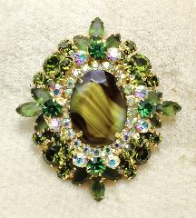 Green Navettes Givre Pin Pendant