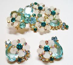 Blue Oval Frosted Earrings Clip
