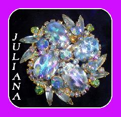 Blue Cabochons Spotted Brooch