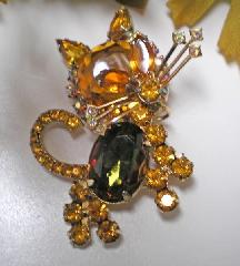 Topaz Oval Multi-Color/Shaded Brooch