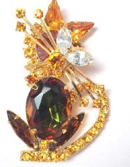 Topaz Oval Multi-Color/Shaded Brooch