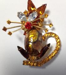 Topaz Cabochons Multi-Color/Shaded Brooch