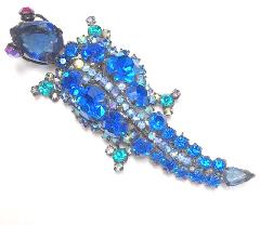 Blue Pear Brooch