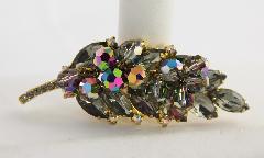 Gray (black Diamond) Navettes Brooch