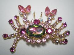 Pink Oval Multi-Color/Shaded Brooch