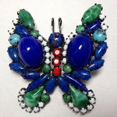 Blue Cabochons Spotted Brooch