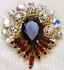 Topaz Pear Brooch