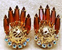 Topaz Navettes Earrings Clip