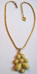 Yellow Pear Plastic Necklace