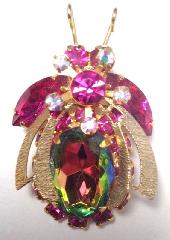Pink Oval Multi-Color/Shaded Brooch