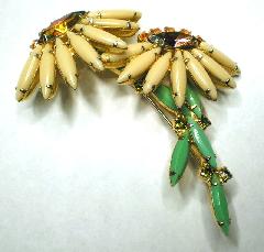 Yellow Navettes Multi-Color/Shaded Brooch