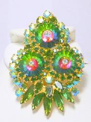 Green Navettes Rivoli/Margarita Pin Pendant