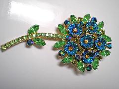 Green Navettes Molded/Cut Brooch