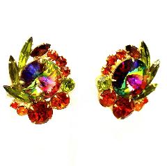Topaz Navettes Rivoli/Margarita Earrings Clip