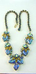 Blue Leaf Molded/Cut Necklace