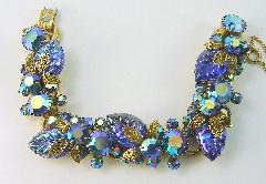 Blue Leaf Molded/Cut Bracelet 5 Link