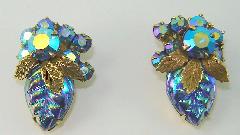 Blue Leaf Molded/Cut Earrings Clip