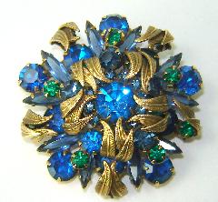 Blue Navettes Brooch