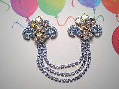 Blue Chatons Only Brooch