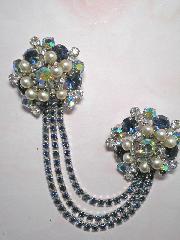Blue Chatons Only Brooch