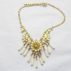 White (chalk Or Milk) Navettes Necklace