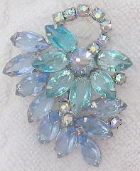 Blue Navettes Brooch