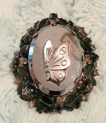 Hematite Oval Molded/Cut Brooch
