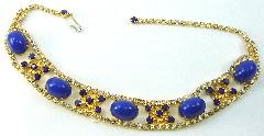 Blue Oval Plastic Necklace