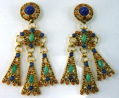 Multiple Colors Cabochons Plastic Earrings Clip
