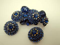 Blue Chatons Only Earrings Clip