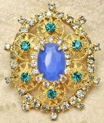 Blue Oval Pin Pendant
