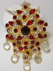 Red Navettes Pin Pendant