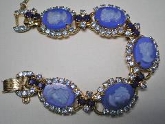 Blue Oval Molded/Cut Bracelet 5 Link