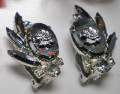 Hematite Oval Molded/Cut Earrings Clip