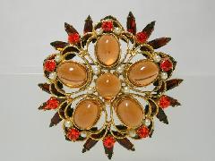 Topaz Cabochons Brooch
