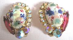 Multiple Colors Cabochons Painted (hand/Transfer) Earrings Clip