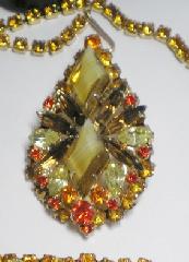Topaz Diamond Striped Pin Pendant