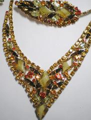 Topaz Diamond Striped Necklace