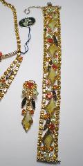 Topaz Diamond Striped Bracelet Flat Push In