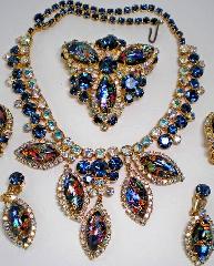 Blue Navettes Multi-Color/Shaded Necklace