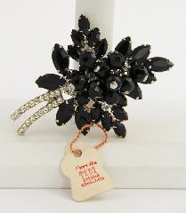 Black (jet) Navettes Brooch