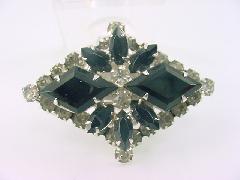 Black (jet) Diamond Brooch